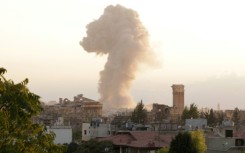 Smoke billows from the site of an Israeli airstrike on the Lebanese city of Baalbeck in the Bekaa Valley