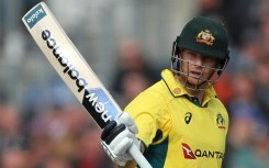 Fine fifty: Australia's Steven Smith celebrates his half-century during the third ODI against England at Chester-le-Street