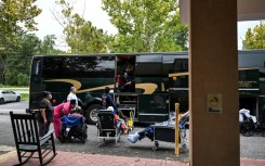 Residents of an nursing and rehabilitation facility in Crawfordville, Florida are evacuated ahead of the arrival of Hurricane Helene