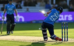 Quickfire innings: England's Liam Livingstone on the attack during his 62 not out in the fourth ODI against Australia at Lord's