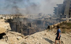 Destruction at a factory targeted in an Israeli airstrike south of Beirut