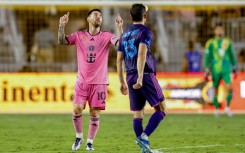 Lionel Messi (L) scored but Inter Miami were held to a 1-1 draw by Charlotte