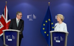 Britain's Prime Minister Keir Starmer met European Commission president Ursula von der Leyen in Brussels