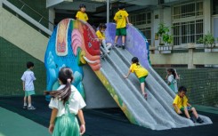 The origin of the elephant slide remains unclear but some believe it was inspired by Taiwan's beloved Asian elephant Lin Wang, who died in 2003 at the age of 86