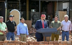 Former US president Donald Trump visited the Georgia city of Valdosta days after it was devastated by enormous storm Helene, which has impacted millions of Americans in the country's southeast