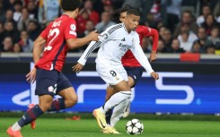 Kylian Mbappe in action for Real Madrid against Lille in the Champions League on Wednesday