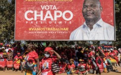 Supporters showed their support for Daniel Chapo, presidential candidate for the ruling Mozambique Liberation Front (FRELIMO)