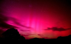 The southern lights seen from south of the Australian city of Melbourne