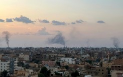 Smoke billows during air strikes in central Khartoum as the Sudanese Armed Forces attack positions held by the paramilitary Rapid Support Forces (RSF) throughout the Sudanese capital, about 18 months into their civil war