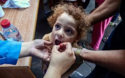 The second round of the polio vaccination campaign in the Gaza Strip began on October 14