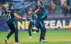 New Zealand celebrate winning the Women's T20 World Cup final