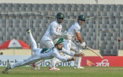 Bangladesh's Shadman Islam drops a catch of South Africa's David Bedingham 