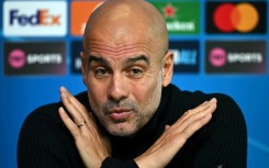 Manchester City manager Pep Guardiola attends a Champions League press conference