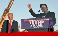 Billionaire Elon Musk at a rally in Butler, Pennsylvania, with Republican candidate Donald Trump