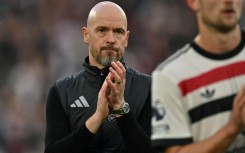 Parting gesture: Manchester United manager Erik ten Hag applauds fans after a 2-1 loss away to West Ham -- his last game in charge