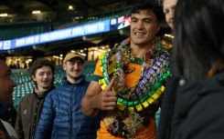 Immediate impact: Australia centre Joseph-Aukuso Suaalii was named player of the match after starring on debut in the Wallabies' thrilling 42-37 win over England at Twickenham