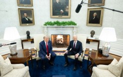 US President Joe Biden meets with US President-elect Donald Trump in the Oval Office of the White House in Washington, DC, on November 13, 2024. Trump thanked Biden for pledging a smooth transfer of power as the victorious Republican made a historic return visit to the White House on Wednesday.