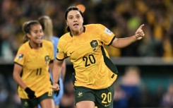 Sam Kerr (centre) was targeted by homophobic abuse online