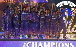 Kolkata Knight Riders players celebrate winning the IPL