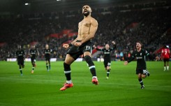 Liverpool's Mohamed Salah celebrates after scoring against Southampton