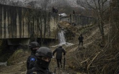 A strike ruptured a key canal supplying numerous homes and Kosovo's two main power plants