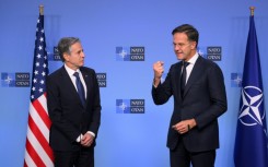 US Secretary of State Antony Blinken -- who was welcomed by NATO chief Mark Rutte for his last visit to the alliance -- gave no indication of a policy shift on Ukraine membership