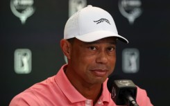 Tournament host Tiger Woods speaks to the media before the Hero World Challenge in the Bahamas