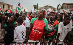 Supporters of former Ghana President and presidential candidate of the National Democratic Congress (NDC) party John Mahama hope he can win another term