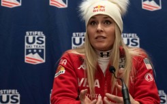 US ski great Lindsey Vonn speaks at a press conference in Colorado on Friday after confirming her return to World Cup racing at St. Moritz next week