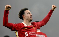 Liverpool's Curtis Jones celebrates scoring against Leicester