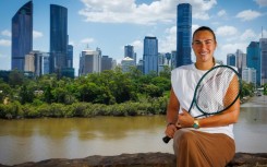 Belarus' Aryna Sabalenka poses ahead of the Brisbane International 