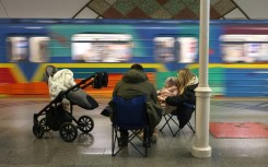 Ukrainians in the capital Kyiv often take shelter in metro stations during air raids