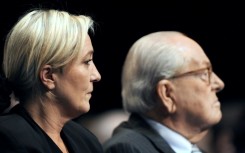 Marine Le Pen (L) and Jean-Marie Le Pen