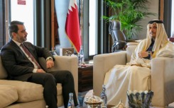 Asaad al-Shaibani (L), foreign minister for the interim Syrian government, met with Qatar's Prime Minister and Minister of Foreign Affairs Mohammed bin Abdulrahman bin Jassim Al-Thani in Doha