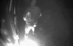 A bungling arsonist set their own pants on fire, according to CCTV footage released by Victoria state police in Australia