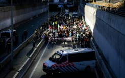 The protesters ignored a police request to remain in the city centre and not to enter onto the neighbouring arterial road