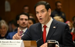 US Senator Marco Rubio testifies before the Senate Foreign Relations Committee on his nomination to be Secretary of State