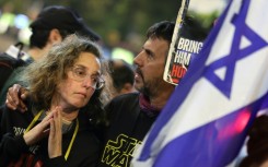 Demonstrators in Tel Aviv calling for the release of the hostages embraced as news of the agreement spread